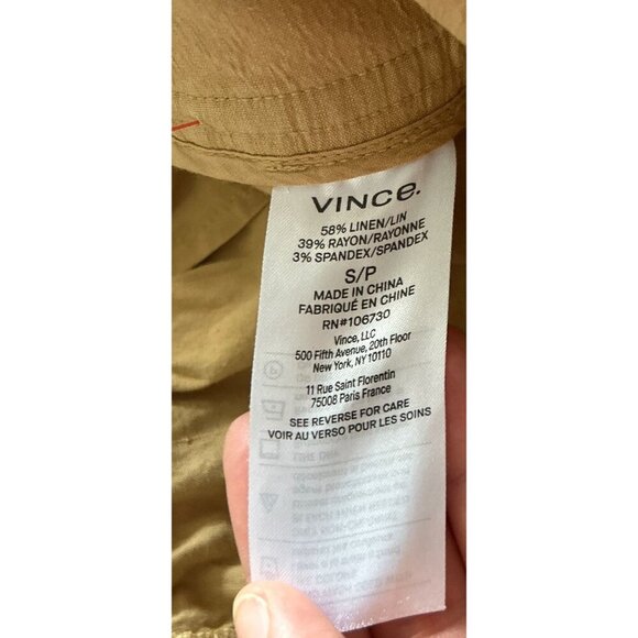 Vince Womens High-Waisted Paperbag Pants With Belt Beige Size S - Picture 11 of 12